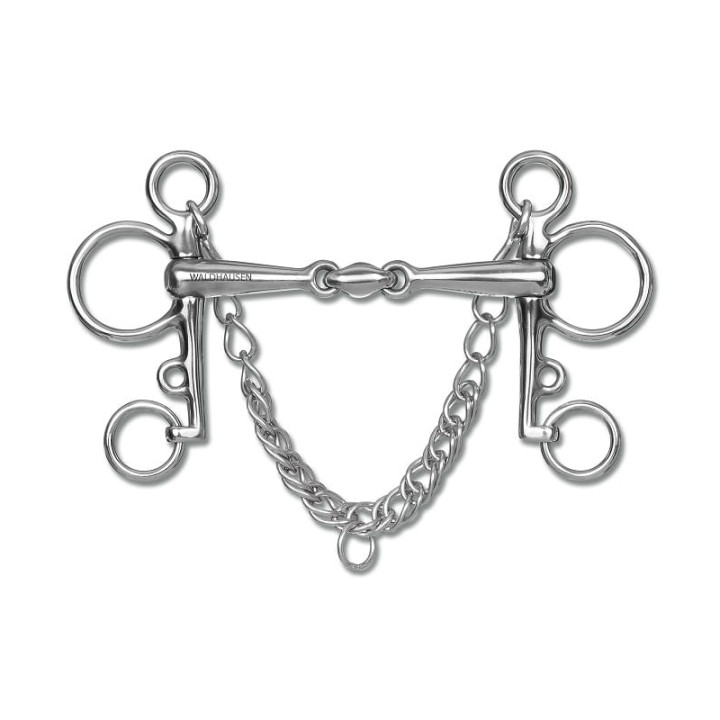 Wędzidło pelham WALDHAUSEN 2*łamane SS pełne