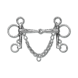 Wędzidło pelham WALDHAUSEN 1*łamane SS pełne