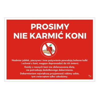 Tabliczka DO STAJNI wzór17 Prosimy nie dokarmiać k