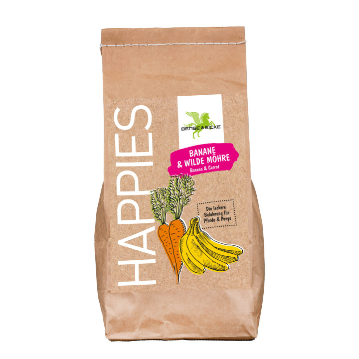 Przysmak dla koni B&E Happies banan&marchew 1kg