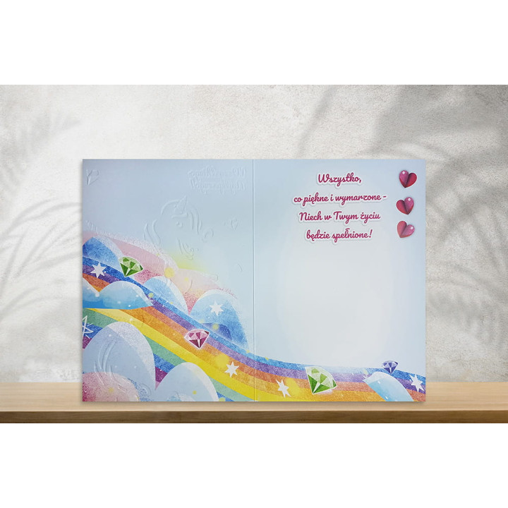 Kartka okolicznościowa HENRY Jednorożec Złocony A5