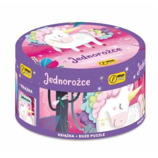 Puzzle WILGA Jednorożce + Książeczka Pudełko 30el.