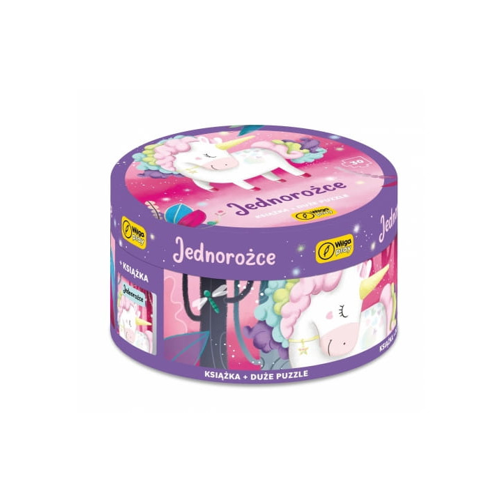 Puzzle WILGA Jednorożce + Książeczka Pudełko 30el.
