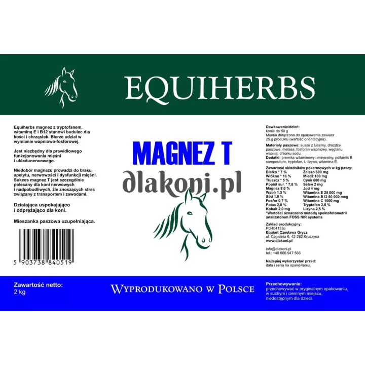 Magnez T EQUIHERBS 2000g