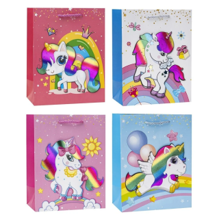 Torebka prezentowa ROZETTE RainbUnicorn 260x320mix