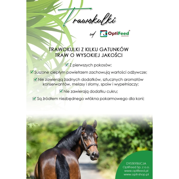 Trawokulki OPTI-FEED z suszu łąkowego 15kg | Sklep jeździecki Horse-Trade.pl
