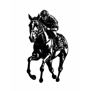 Ozdoba ścienna DECORMETAL Racing horse 30cm
