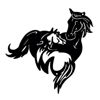 Ozdoba ścienna DECORMETAL Horse with baby 30cm