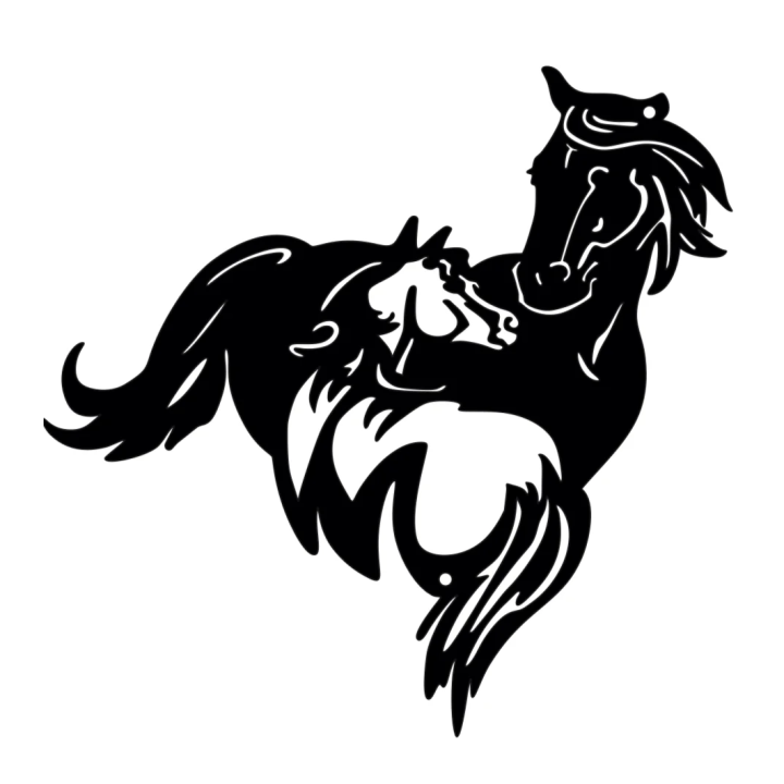 Ozdoba ścienna DECORMETAL Horse with baby 30cm