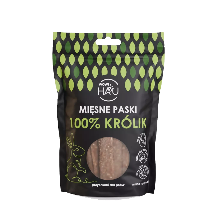 Smaczki dla psa WOW!PETS Paski Królik 120g
