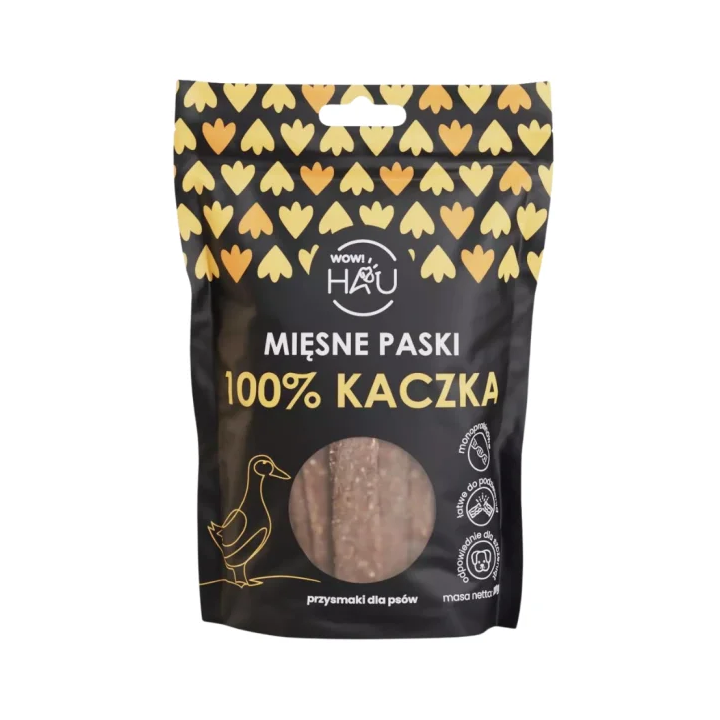 Smaczki dla psa WOW!PETS Paski Kaczka 120g