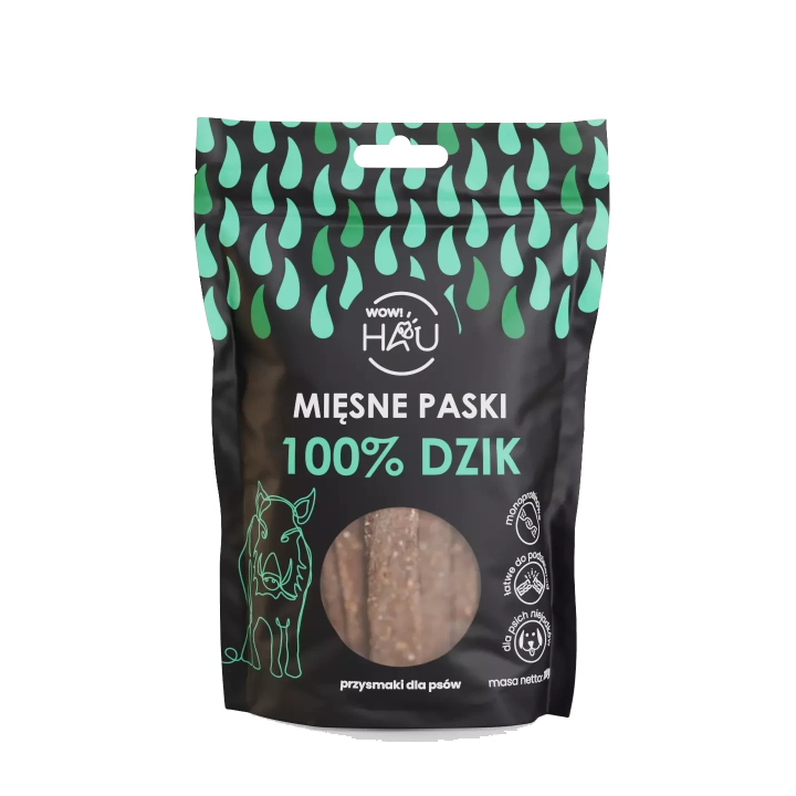 Smaczki dla psa WOW!PETS Paski Dzik 120g