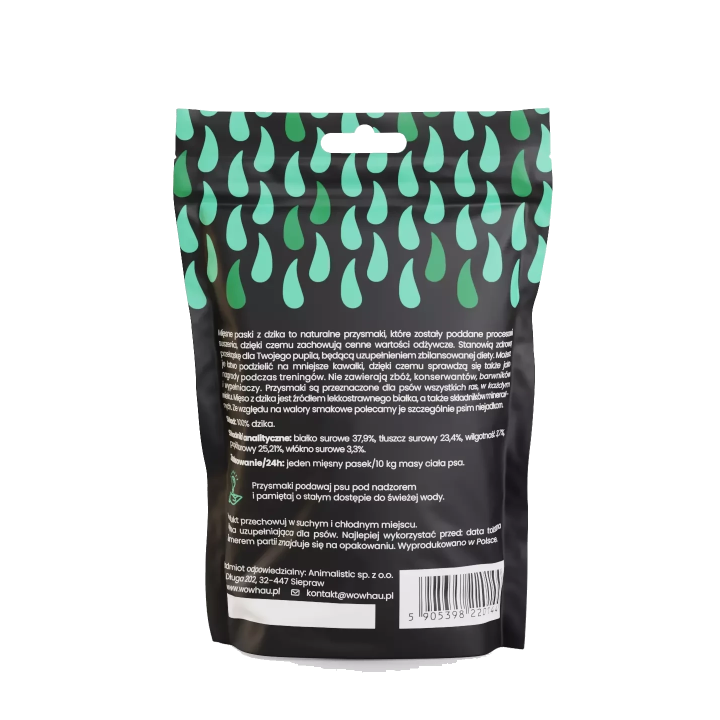 Smaczki dla psa WOW!PETS Paski Dzik 120g