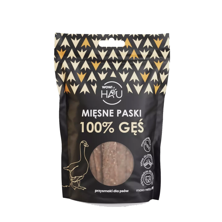 Smaczki dla psa WOW!PETS Paski Gęś 120g