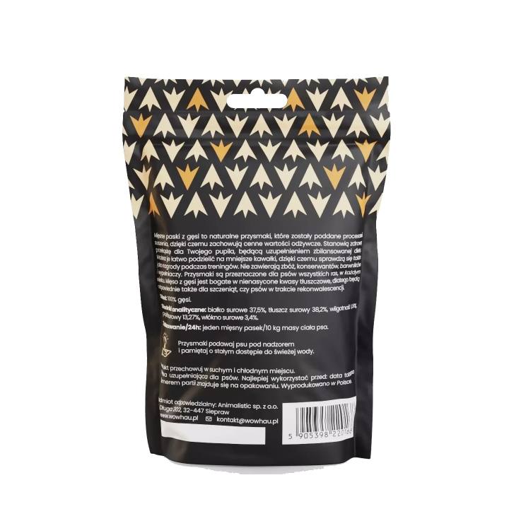 Smaczki dla psa WOW!PETS Paski Gęś 120g