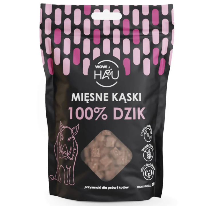 Smaczki dla psa WOW!PETS Kąski Dzik 120g