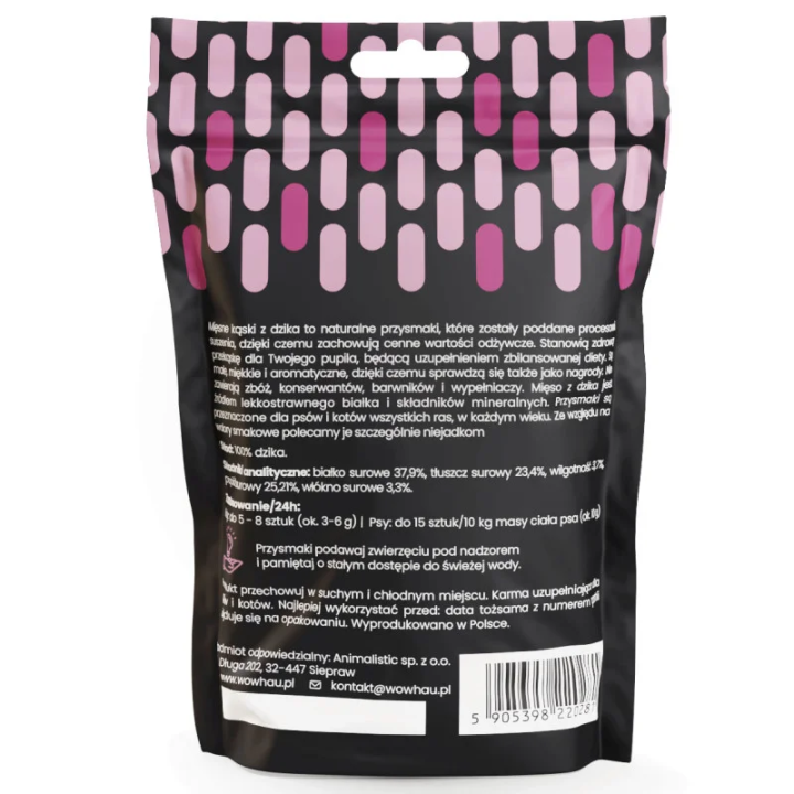 Smaczki dla psa WOW!PETS Kąski Dzik 120g