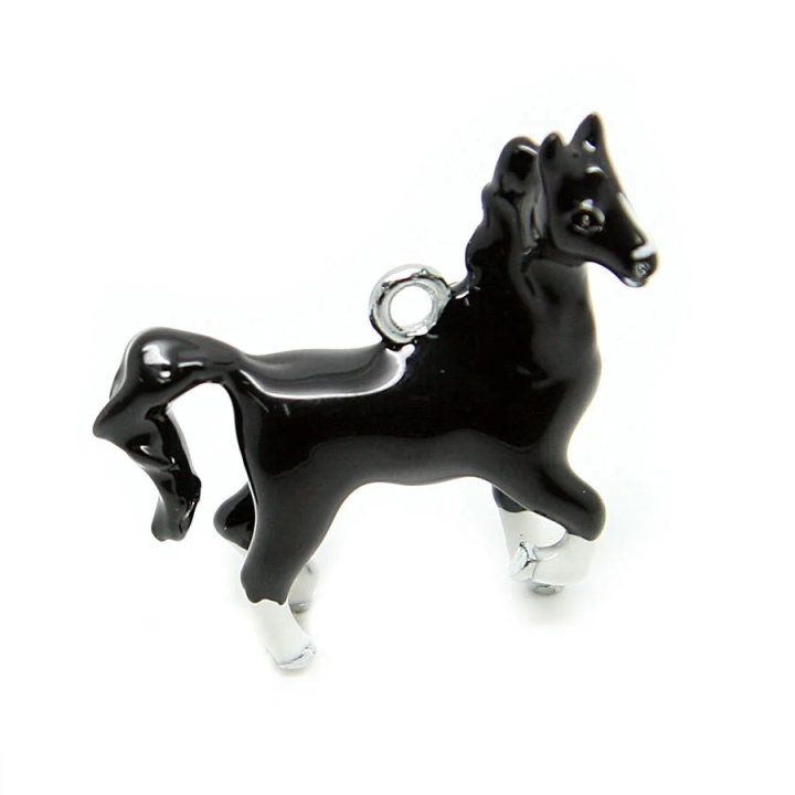 Brelok PZP Koń czarny z czarną grzywą step charms