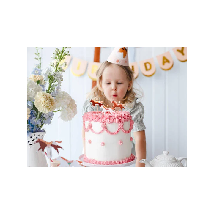 Pikery na tort PARTYDECO świeczki Konie 3szt