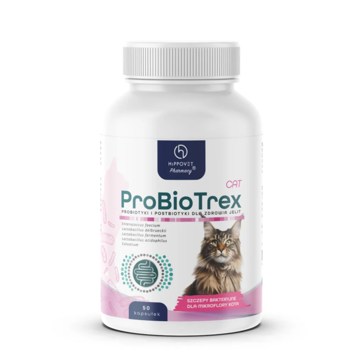 Probiotyk HIPPOVETPharmacy ProbioTREX cat 50 kaps.