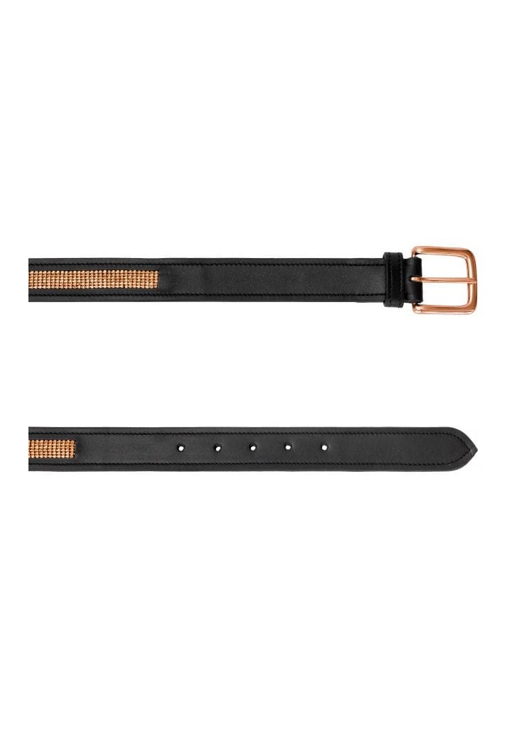10810007 Leather belt EQ.QUEEN SmallDiamonds black-rosegold set.jpg
