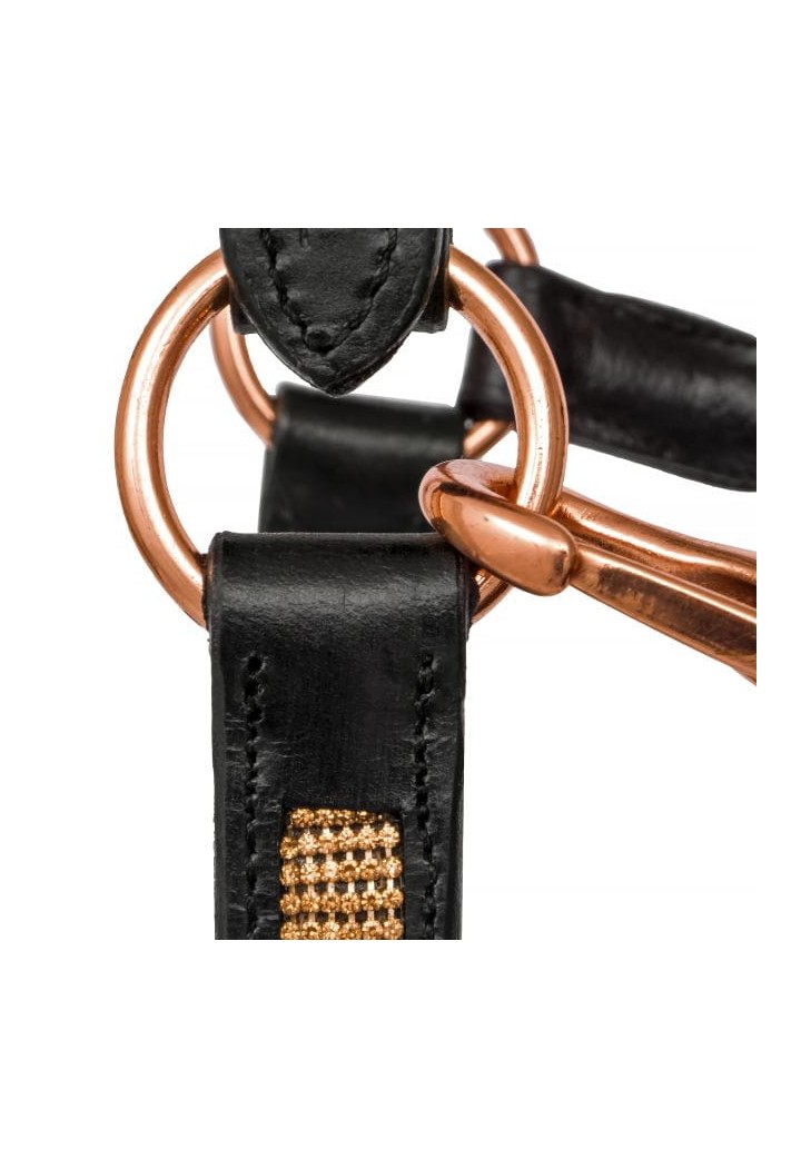 20810006 Leather halter EQ.QUEEN SmallDiamonds black-rosegold hardware.jpg