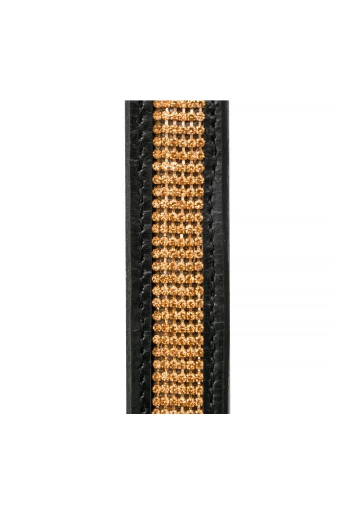 20810006 Leather halter EQ.QUEEN SmallDiamonds black-rosegold gems.jpg
