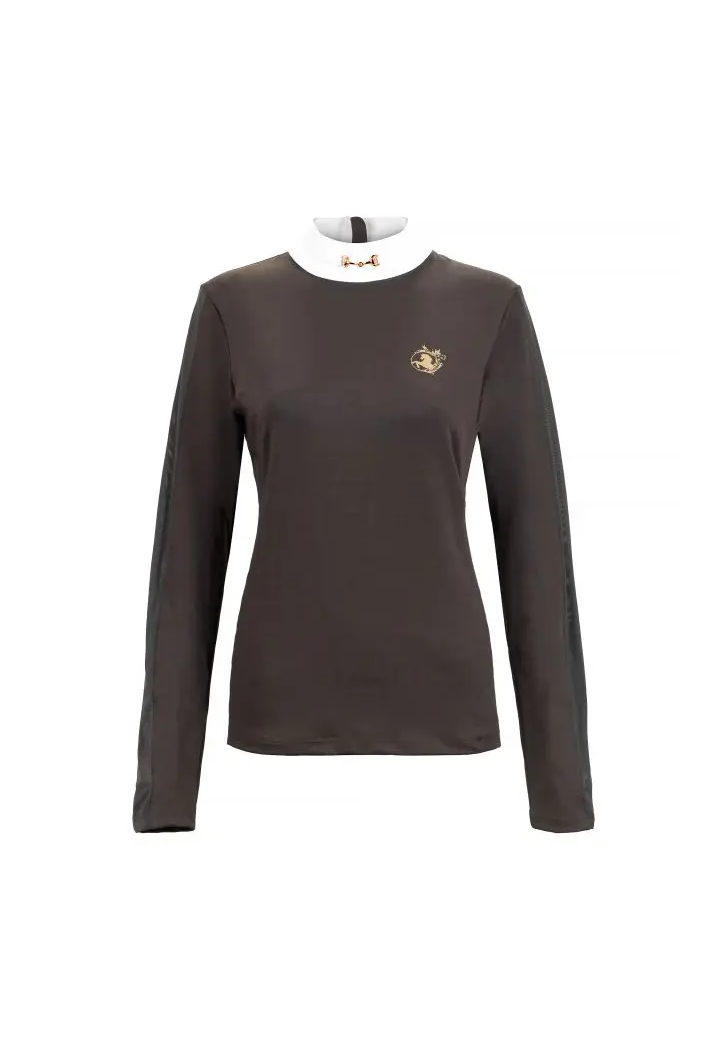 11010321 Competition shirt EQ.QUEEN Charlotte 23AW espresso front.webp
