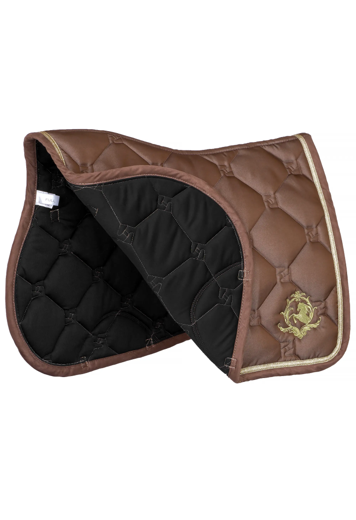 20410036_ Saddle pad EQ.QUEEN Riga dark taupe detail.webp