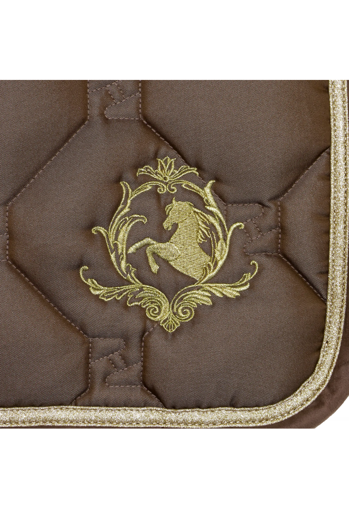 20410036_ Saddle pad EQ.QUEEN Riga dark taupe embroidery.webp