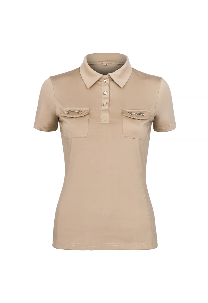 10410761_Polo shirt EQ.QUEEN Khloe 25SS dark beige front.webp